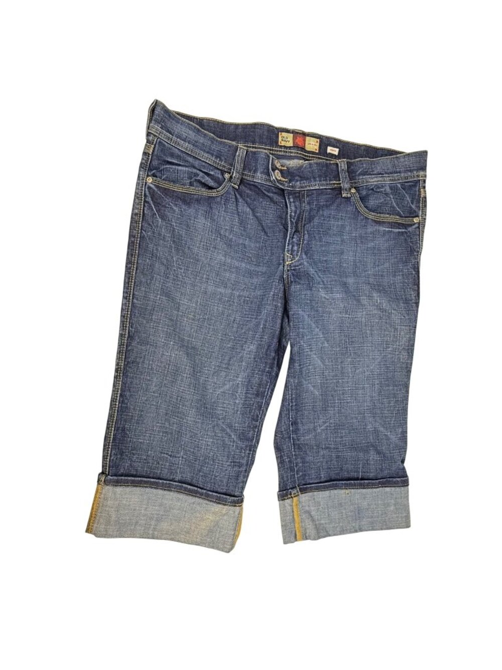 Old Navy Women's Low Waist Capri Jeans Cuffed Hem Size 16